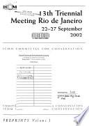 13th Triennial Meeting, Rio de Janeiro, 22-27 September 2002