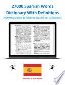 27000 Spanish Words Dictionary With Definitions