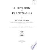 A Dictionary of Plant Names