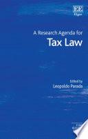 A Research Agenda for Tax Law