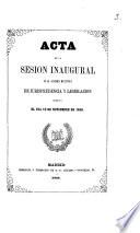 Acta de la sesión inaugural de la Academia Matritense de Jurisprudencia y Legislación, celebrada el día 12 de noviembre de 1858