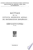 Actas de la...Reunión de Matemáticos Españoles