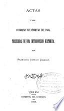 Actas del Congreso ecuatoriano de 1831, precedidas de una introducción histórica