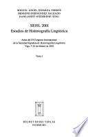 Actas del III Congreso Internacional de la Sociedad Española de Historiografía Lingüística