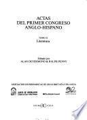 Actas del Primer Congreso Anglo-Hispano: Literatura