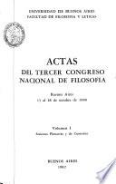 Actas del Tercer Congreso Nacional de Filosofía, Buenos Aires, 13 al 18 de octubre de 1980