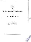 Actas del VI. Congreso Panamericano de Arquitectos