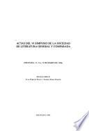 Actas del VI Simposio de la Sociedad de Literatura General y Comparada