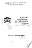 Actas del VIII Congreso de Arqueología Chilena
