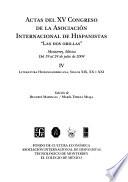 Actas del XV Congreso de la Asociación Internacional de Hispanistas