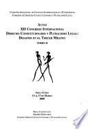 Actas, XII Congreso Internacional, derecho consuetudinario y pluralismo legal : desafíos en el tercer milenio : Arica, Chile, 13 al 17 de marzo 2000