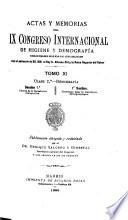 Actas y memorias del IX [i.e. XI] Congreso internacional de higiene y demografía celebrado en Madrid en los días 10 al 17 de abril de 1898