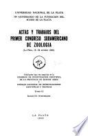 Actas y trabajos del Primer Congreso Sudamericano de Zoología: Sección III: Invertebrados