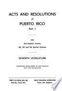 Acts and Resolutions of Puerto Rico