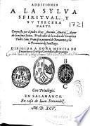 Addiciones a la Sylua spiritual y su Tercera Parte