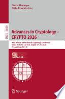 Advances in Cryptology – CRYPTO 2026