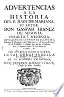 Advertencias a la historia del p. Juan de Mariana
