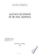 Algunos recuerdos de mi vida artística