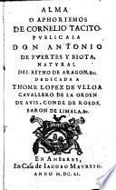 Alma o aphorismos de Cornelio Tacito