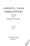 Analecta sacra Tarraconensia