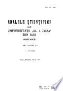 Analele științifice ale Universității Al. I. Cuza din Iași