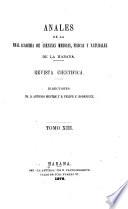 Anales de la Academia de ciencias medicas, físicas y naturales de la Habana