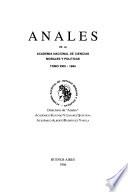 Anales de la Academia Nacional de Ciencias Morales y Políticas