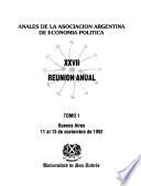 Anales de la Asociación Argentina de Economía Politíca