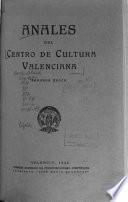 Anales del Centro de Cultura Valenciana