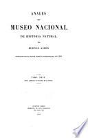 Anales del Museo Nacional de Ciencias Naturales Bernardino Rivadavia.