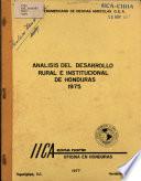 Analisis Del Desarrollo Rural E Instutucional de Honduras 1975