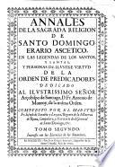 Annales de la sagrada Religion de S. Domingo