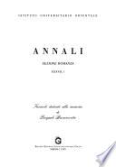 Annali - Sezione romanza