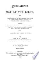 Annihilationism Not of the Bible