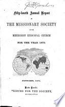 Annual Report of the Missionary Society of the Methodist Episcopal Church