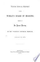 Annual Report of the Woman's Board of Missions