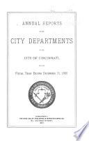 Annual Reports of the City Departments of the City of Cincinnati ...