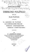 Anotaciones al derecho político de las Islas filipinas