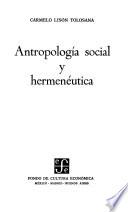 Antropología social y hermenéutica