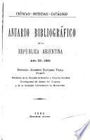 Anuario bibliográfico de la República Arjentina