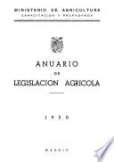Anuario de legislación agricula
