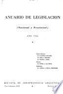 Anuario de legislación, nacional y provincial