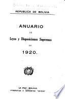 Anuario de leyes y disposiciones supremas
