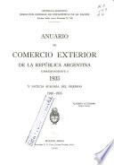 Anuario del comercio exterior de la República Argentina