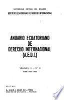 Anuario ecuatoriano de derecho internacional