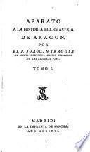 Aparato A La Historia Eclesiastica De Aragon