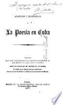 Aparición y desarrollo de la poesía en Cuba