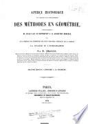 Aperçu historique sur l'origine et le développement des méthodes en géométrie