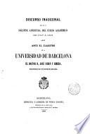 Apertura del curso Académico de 1867 a 1868 en la Universidad de Barcelona