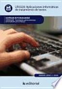 Aplicaciones informáticas de tratamiento de textos - UF0320
